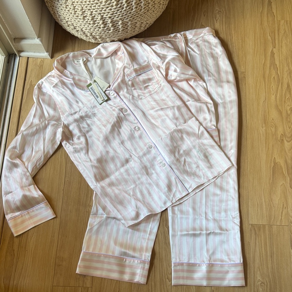 Lily Silk Striped Charmeuse Pajama Set